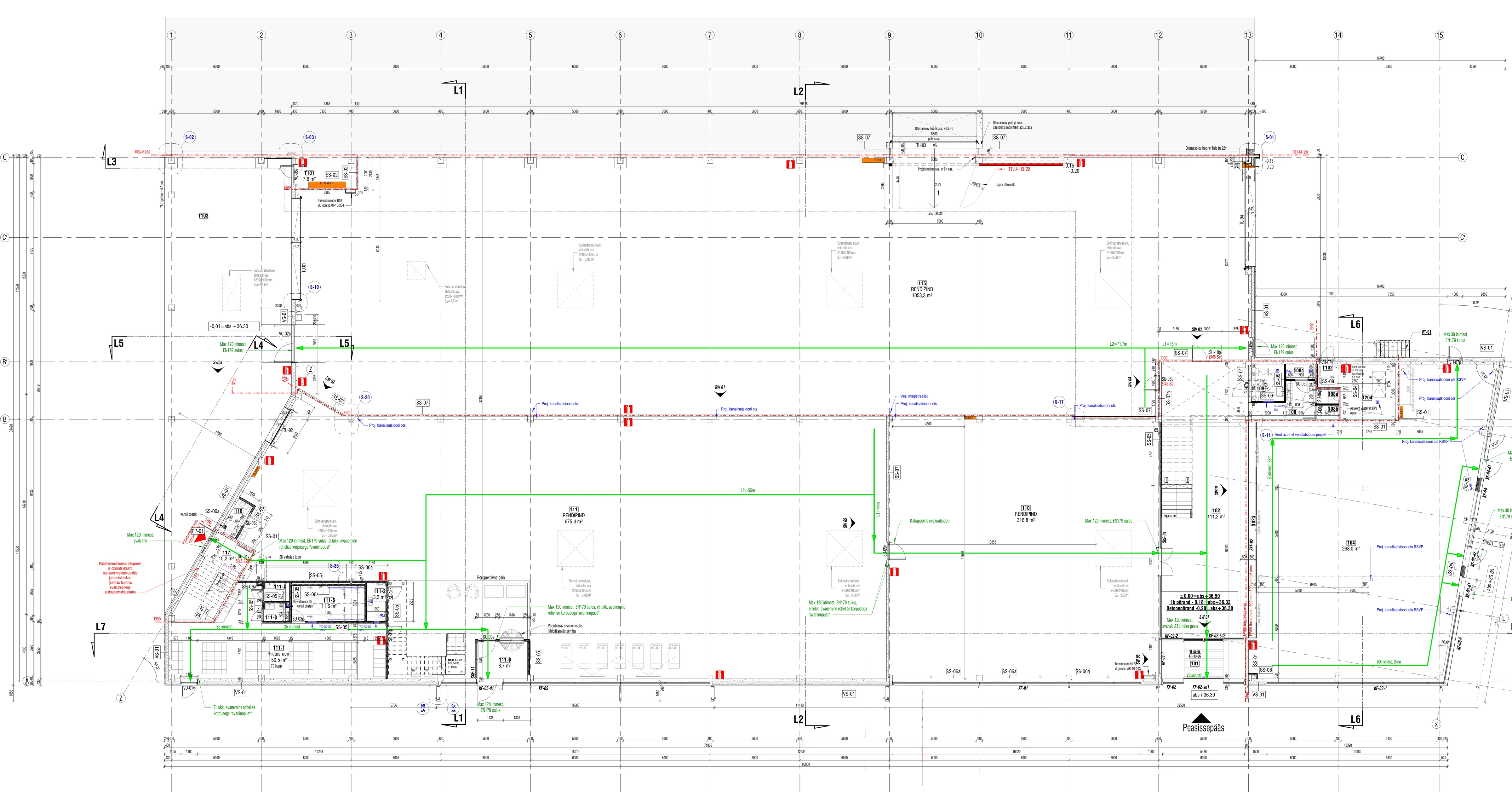 Cleaned ground-floor technical plan